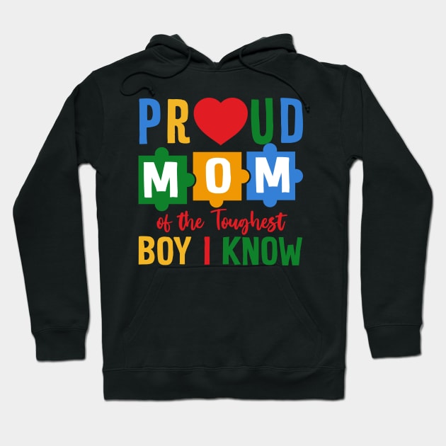 proud mom Of The Autism Awareness Gift For Women Mother day Hoodie by Los San Der